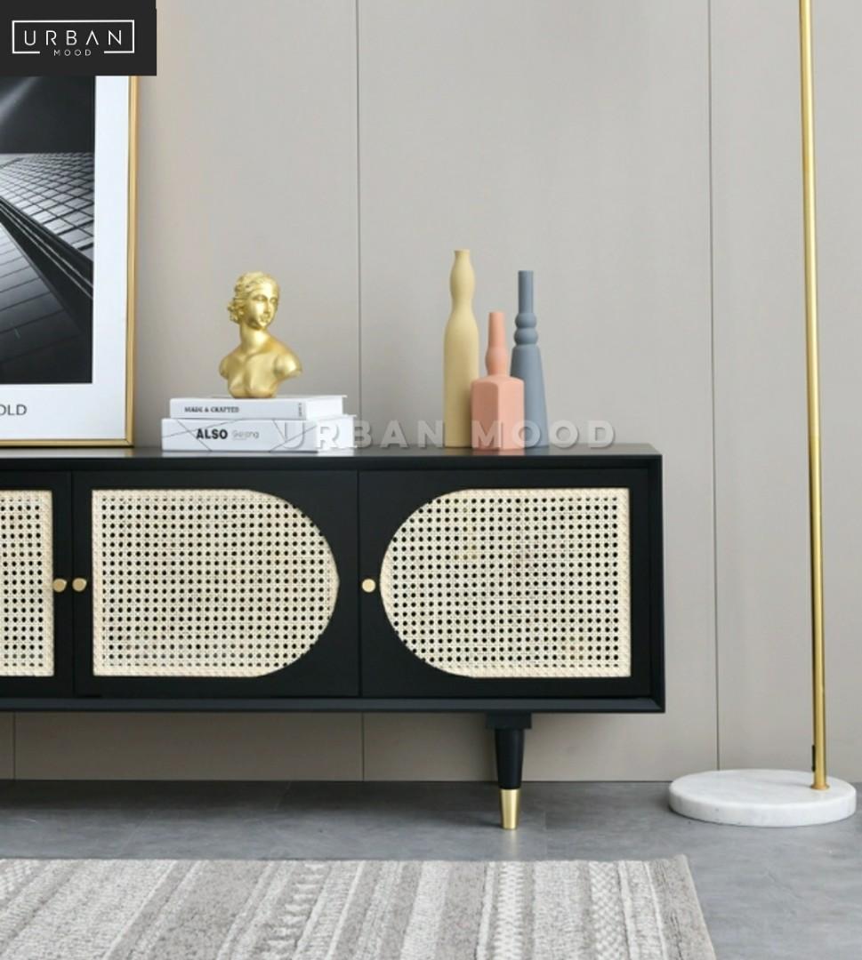 VOGUE Vintage Rattan TV Console