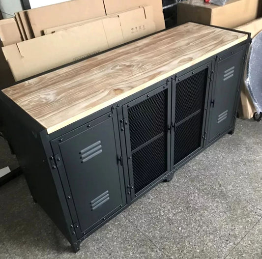 WARNER Modern Industrial Metal TV Cabinet