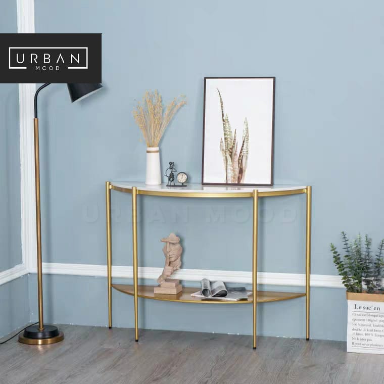 UMBRA Modern Half Moon Marble Hallway Console