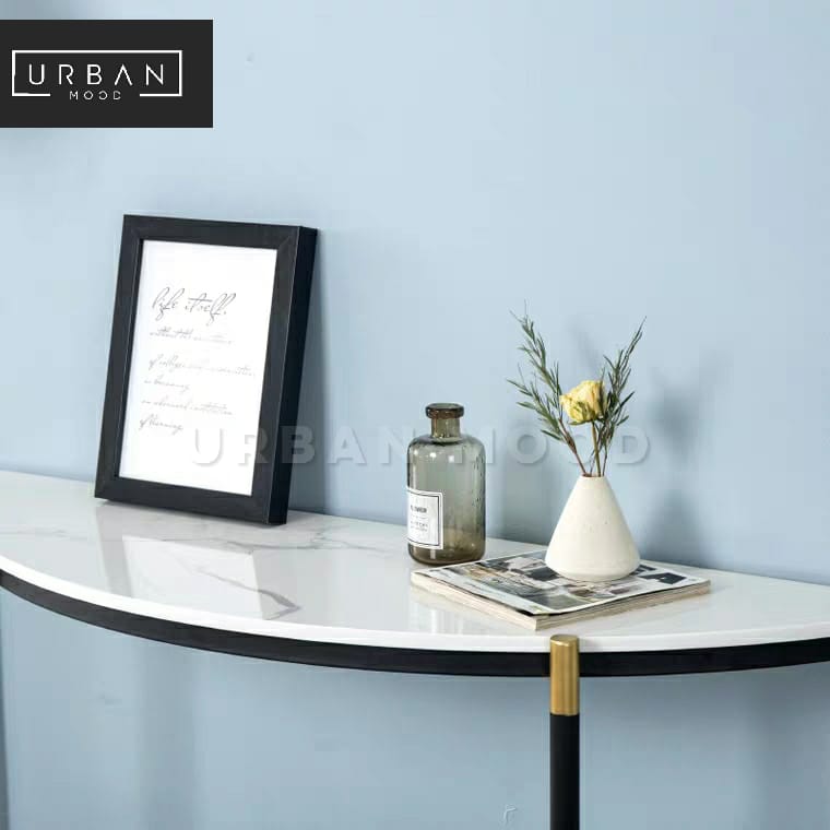 UMBRA Modern Half Moon Marble Hallway Console