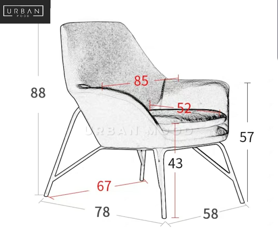 JUSTIN Modern Designer Fabric Armchair