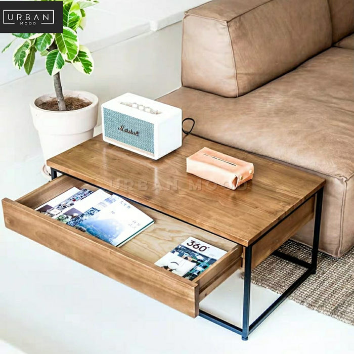 DOSSIER Rustic Solid Wood Coffee Table