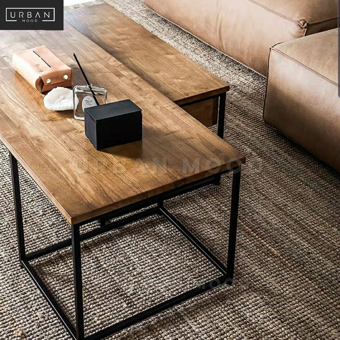 DOSSIER Rustic Solid Wood Coffee Table