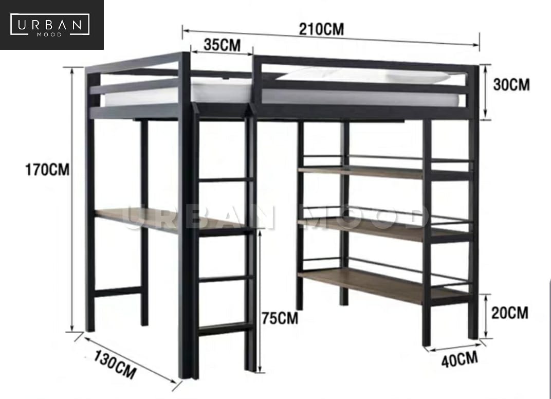 MANOR Industrial Bunk Bed with Study