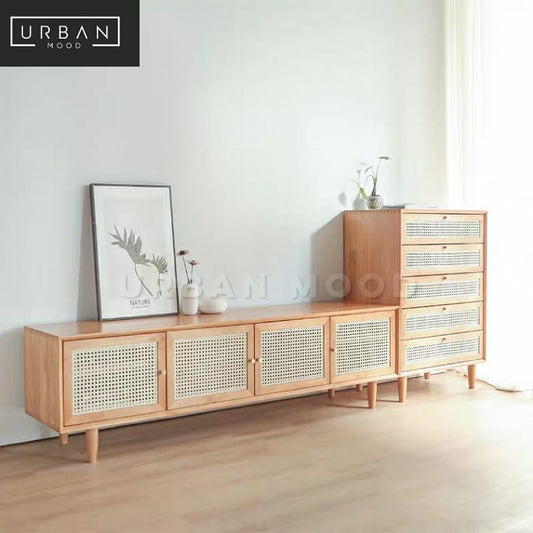 MANGER Vintage Rattan TV Console