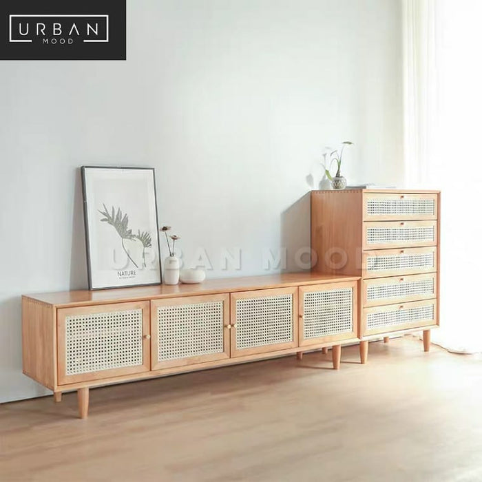 (Ready To Ship) MANGER Vintage Rattan TV Console