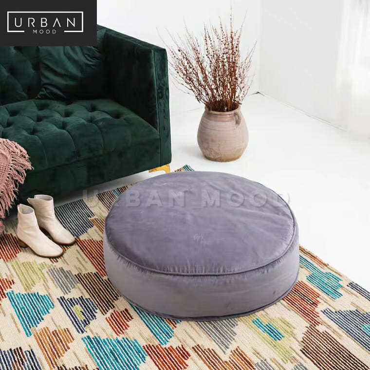 WISTERIA Modern Round Velvet Ottoman