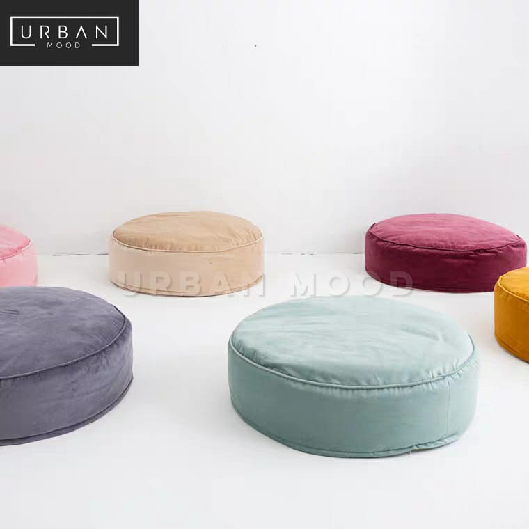 WISTERIA Modern Round Velvet Ottoman