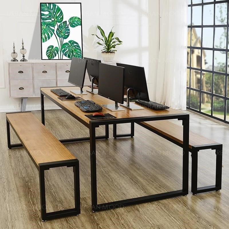 XANDER Modern Industrial Ultra Thin Office Study Table