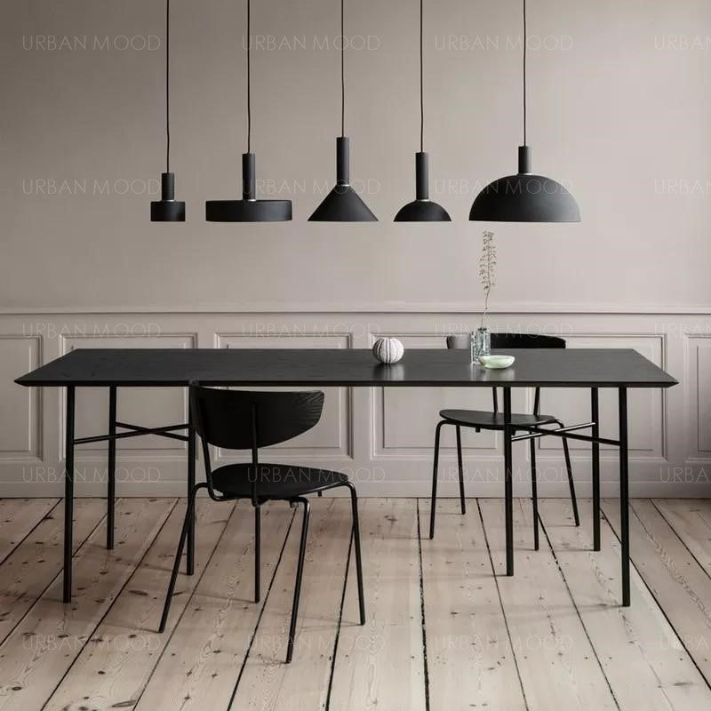 YOSHI Minimalist Ultra Slim Black Dining Office Table