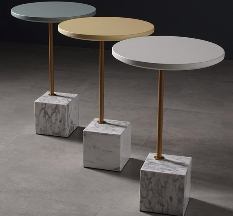 YOSHITO Minimalist Marble Cube Side Table