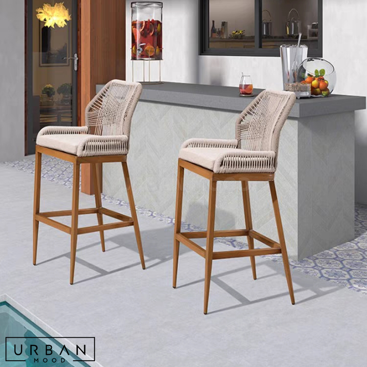 ZEPHYRIS Modern Outdoor Rattan Bar Stool