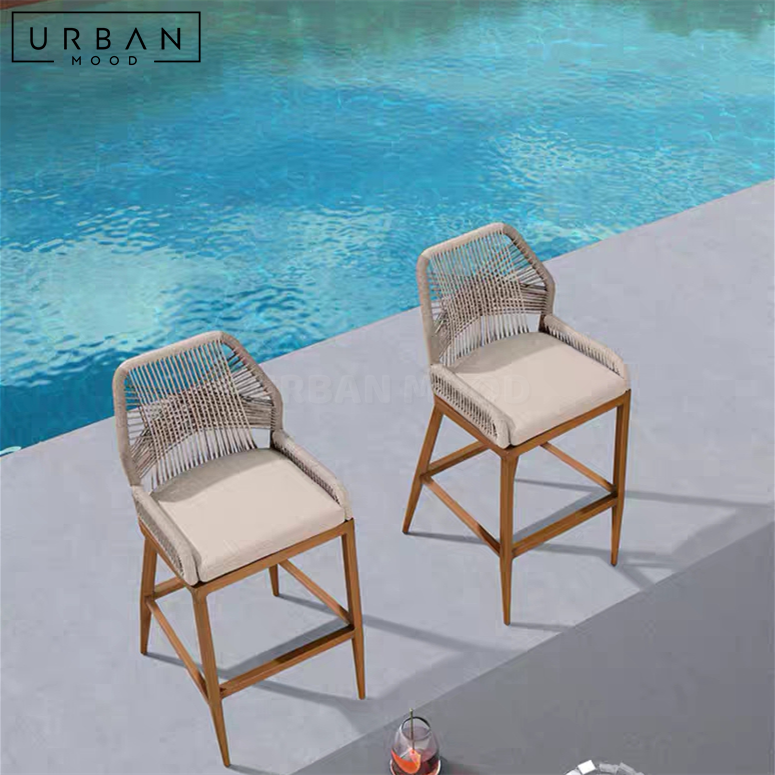 ZEPHYRIS Modern Outdoor Rattan Bar Stool