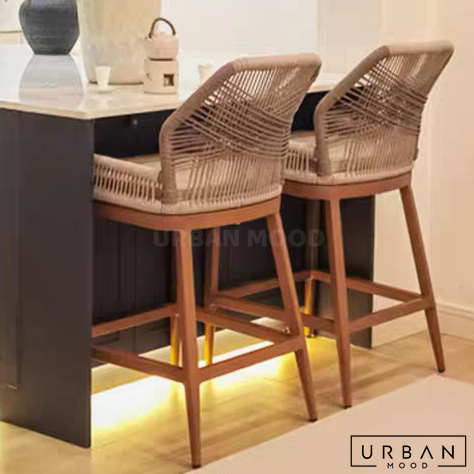 ZEPHYRIS Modern Outdoor Rattan Bar Stool