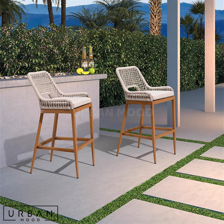 ZEPHYRIS Modern Outdoor Rattan Bar Stool