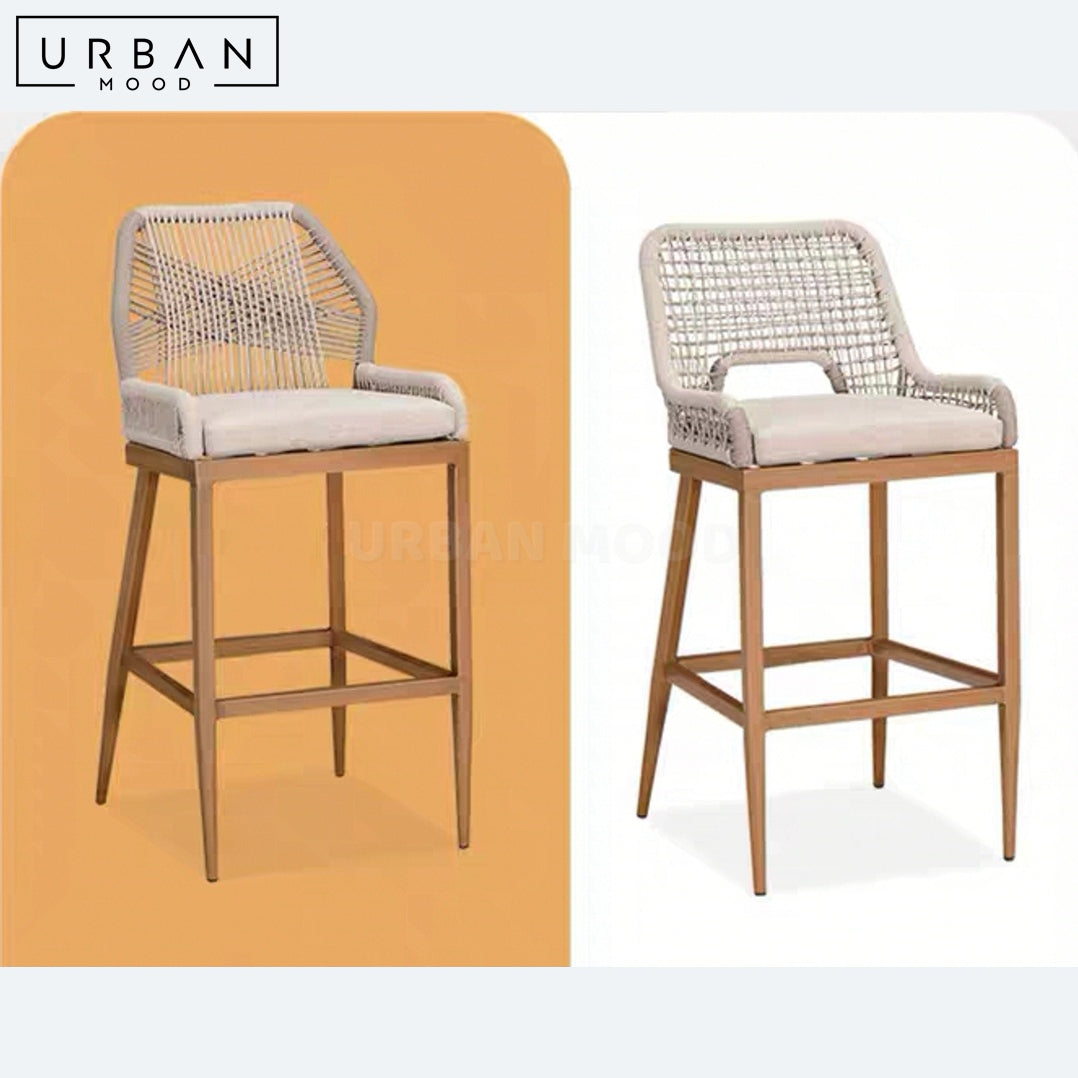 ZEPHYRIS Modern Outdoor Rattan Bar Stool