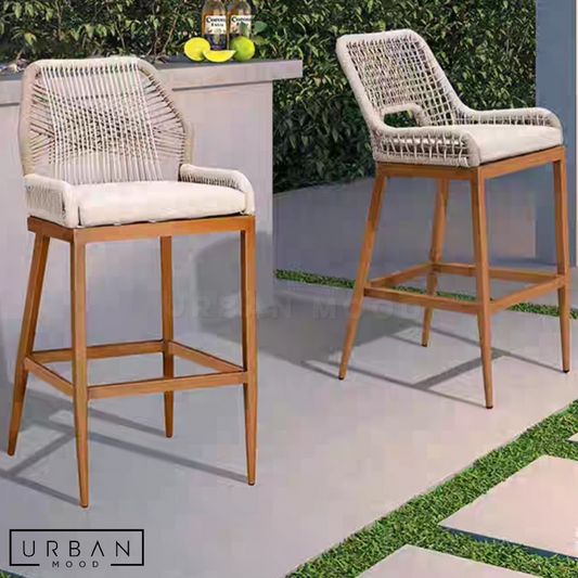 ZEPHYRIS Modern Outdoor Rattan Bar Stool