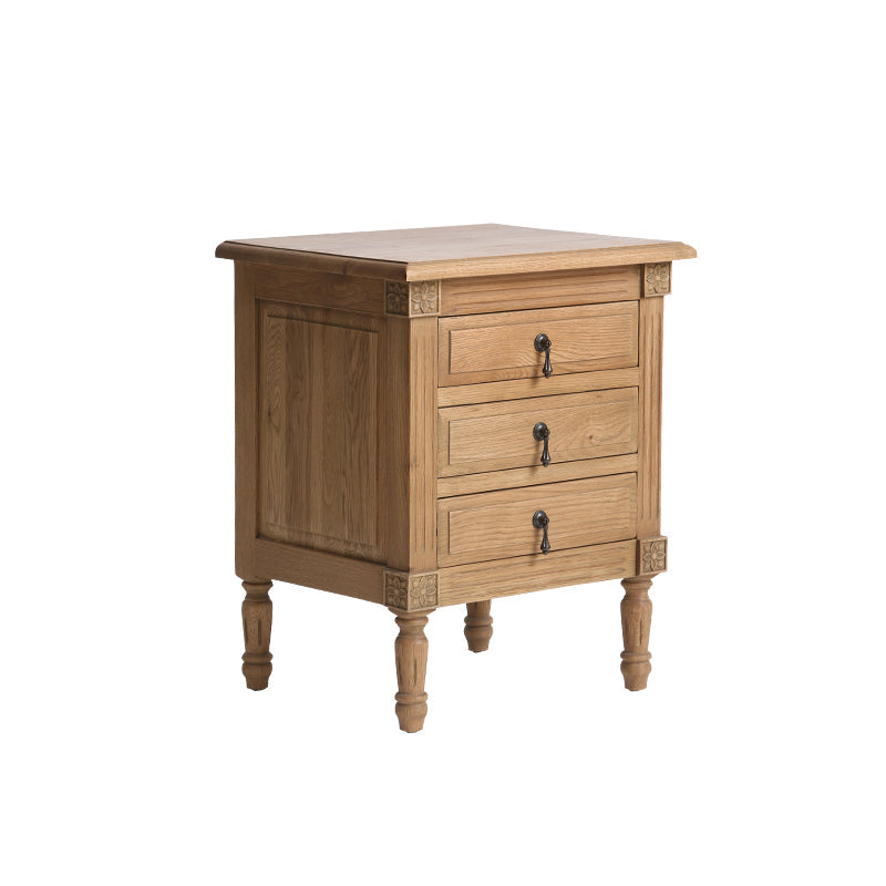 EZEKIEL American French Country Bedside Table 3 Drawers ( Select from 3 Color )