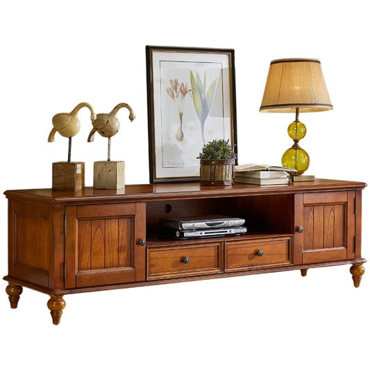 Calvin Glass Display 2 Drawers , TV Console, Coffee Table, America Classic Style Living room Solid Wood