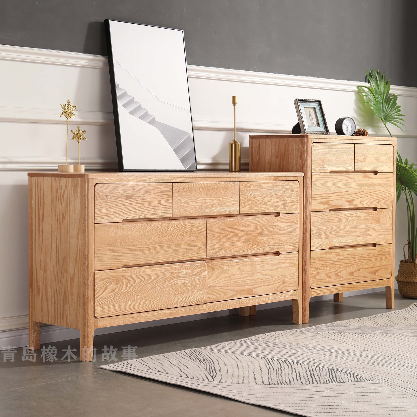 WAREHOUSE SALE GAVIN Pure Solid Wood 7 Drawers commode Nordic Scandinavian ( Discount Price $ 1499 Special Price $1299 )