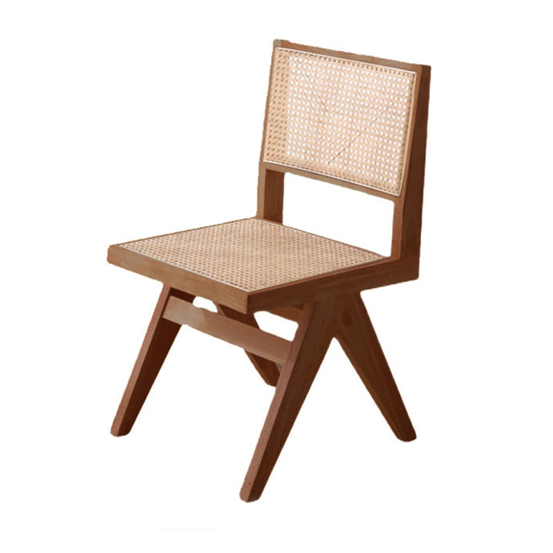 Rowan RITZ Chair Rattan with Armrest Nordic Solid Wood Walnut, Natural Color