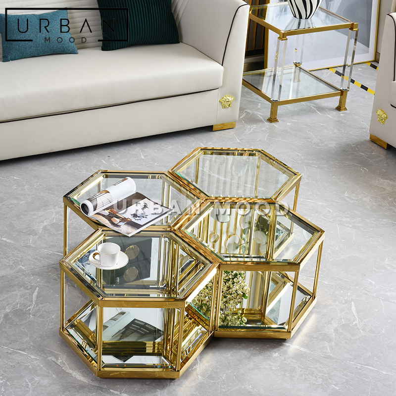 CLEVIS Modern Chrome Coffee Table