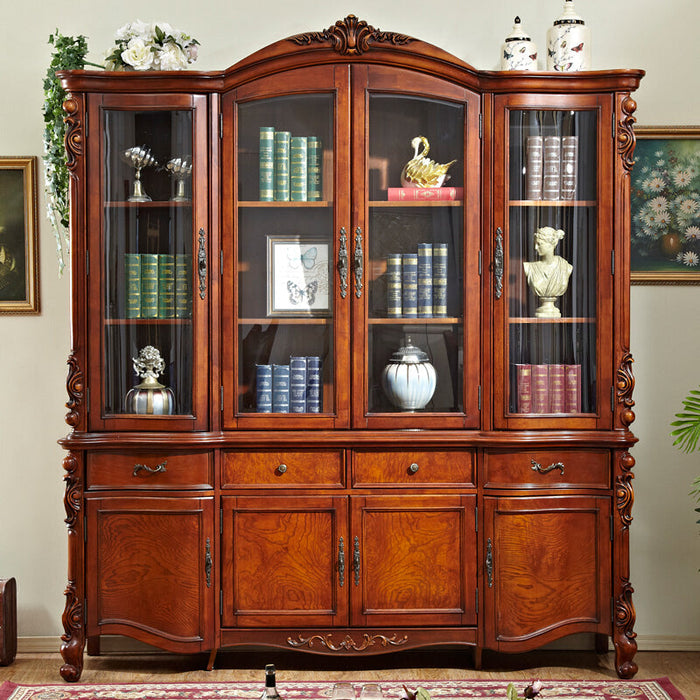 RUBY BOSTON Glass Display American Classic Solid Wood Bookcase / Desk