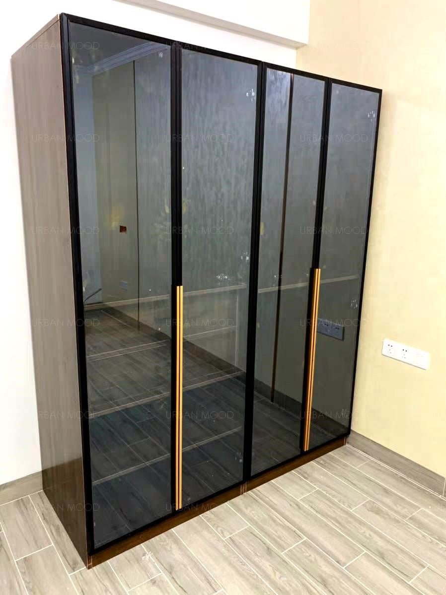 DALLAS Modern Industrial Glass Wardrobe