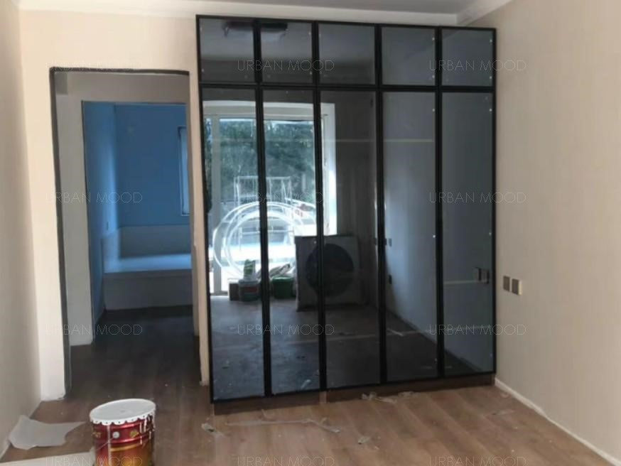 DALLAS Modern Industrial Glass Wardrobe