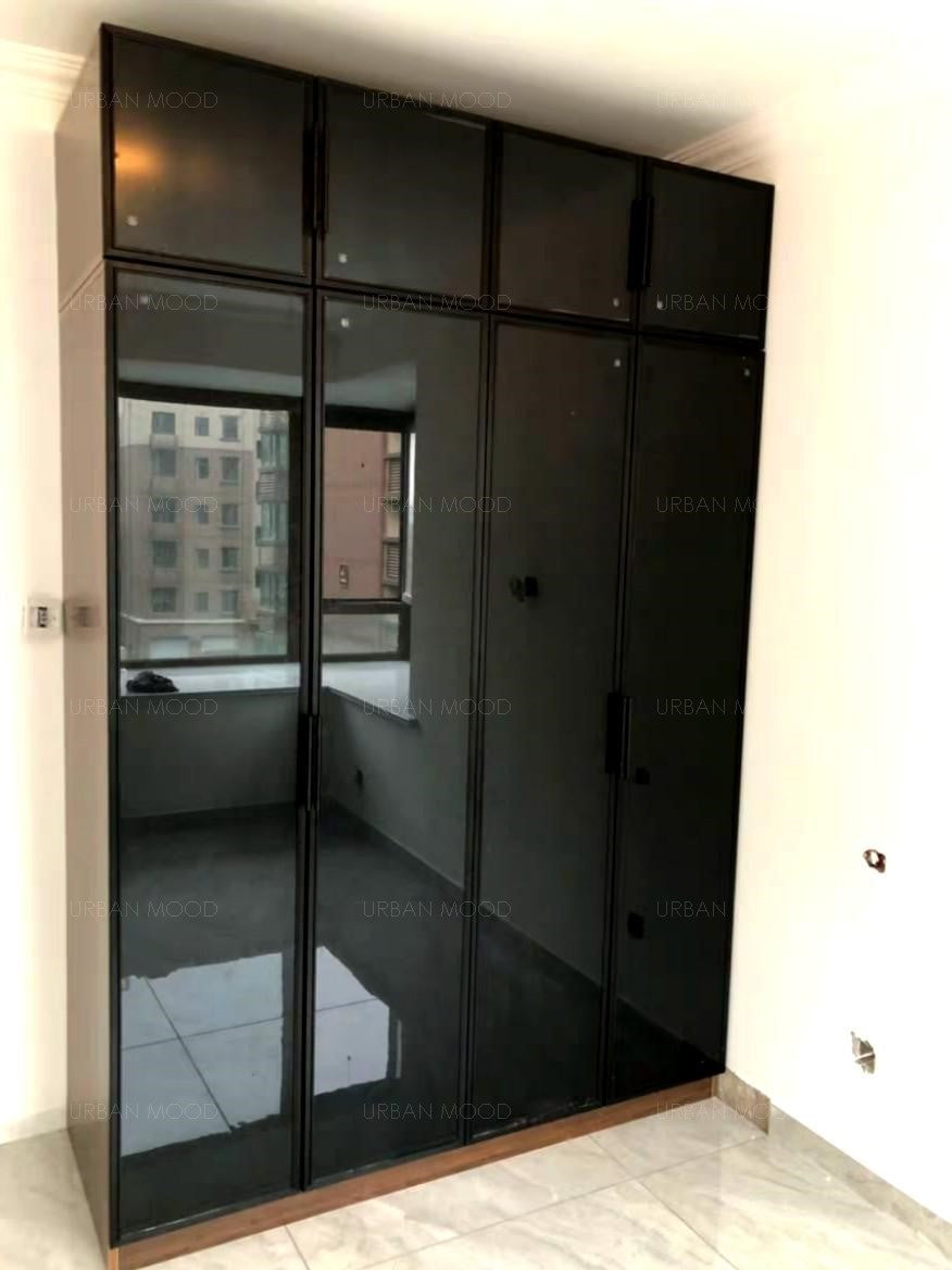 DALLAS Modern Industrial Glass Wardrobe