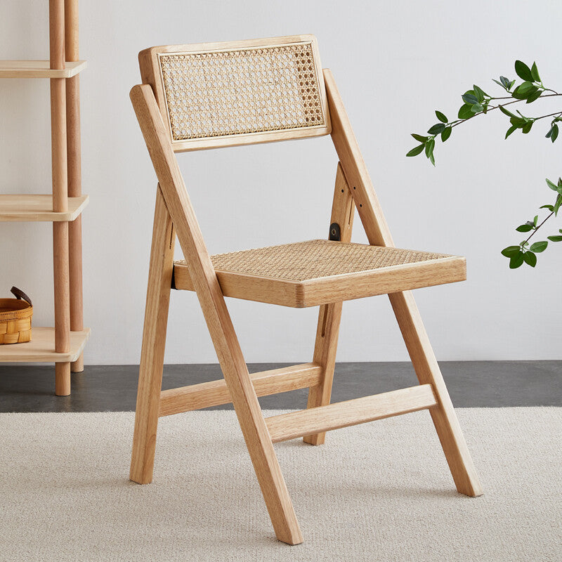 Rowan RITZ Chair Rattan with Armrest Nordic Solid Wood Walnut, Natural Color