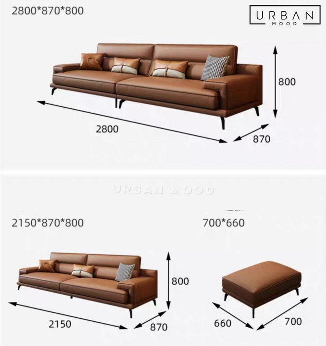 DEBEER Modern Leather Sofa