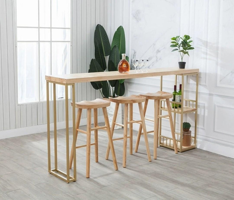 DIONNE Modern Industrial Solid Wood Bar Table