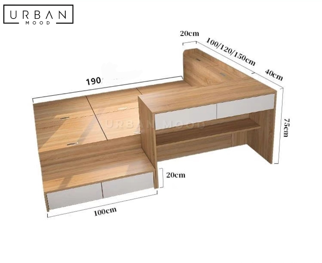 FOUNDRY Modern Storage Bed & Study Table