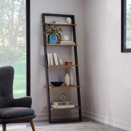 GALILEO Industrial Solid Wood Ladder Display Shelf