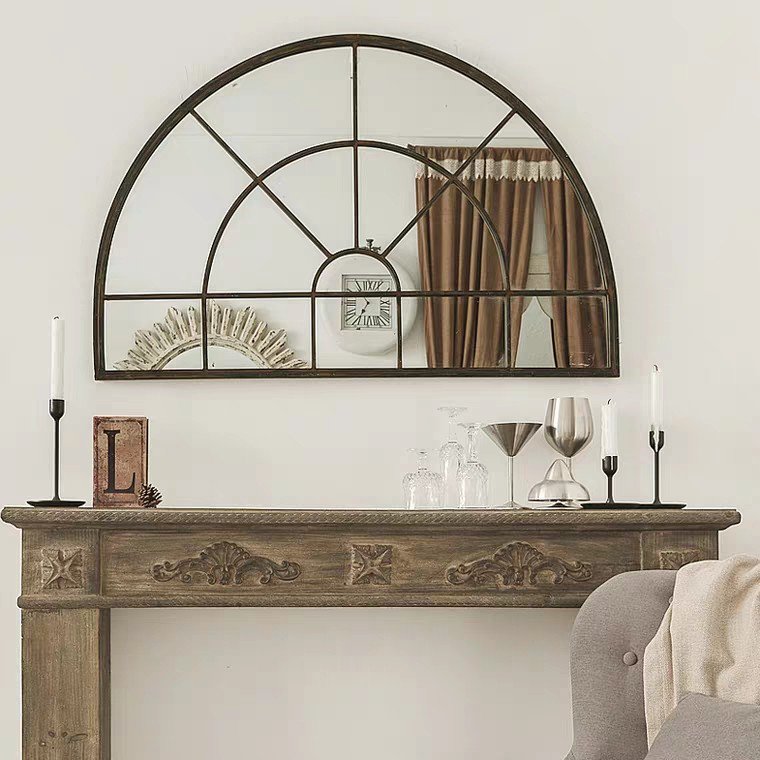 GREY Antique Solid Wood Hallway Console & Mirror