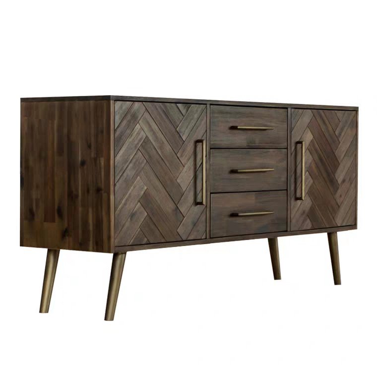 HACKEN Acacia Wood Herringbone Sideboard