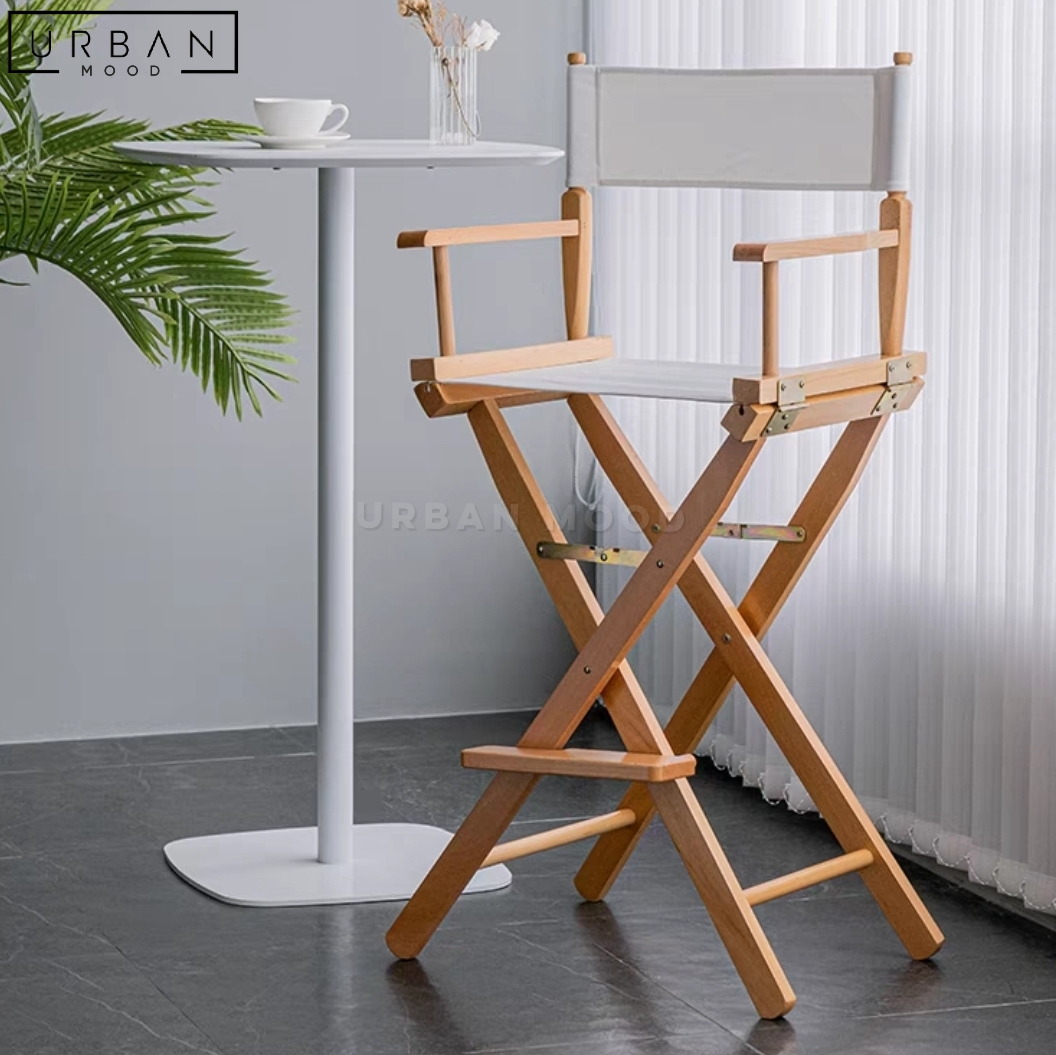 ICONO Modern Solid Wood Bar Stool