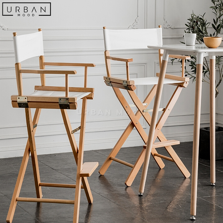 ICONO Modern Solid Wood Bar Stool