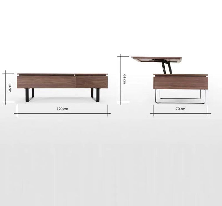 Leeson Solid Wood Lifting Coffee Table Modern Minimalist