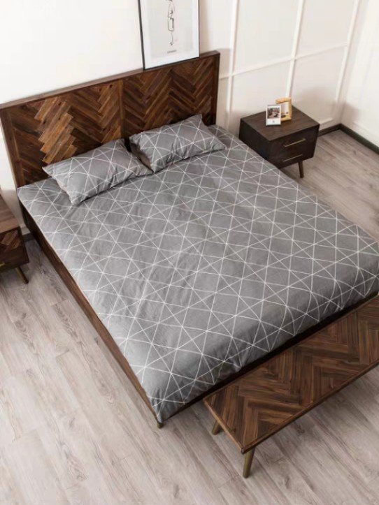 KINGSTON Acacia Wood Herringbone Bedframe