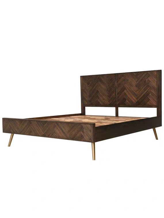 KINGSTON Acacia Wood Herringbone Bedframe