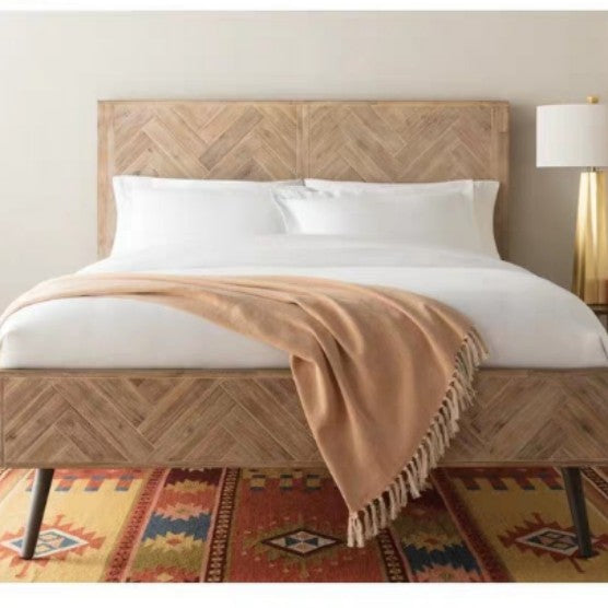 KINGSTON Acacia Wood Herringbone Bedframe