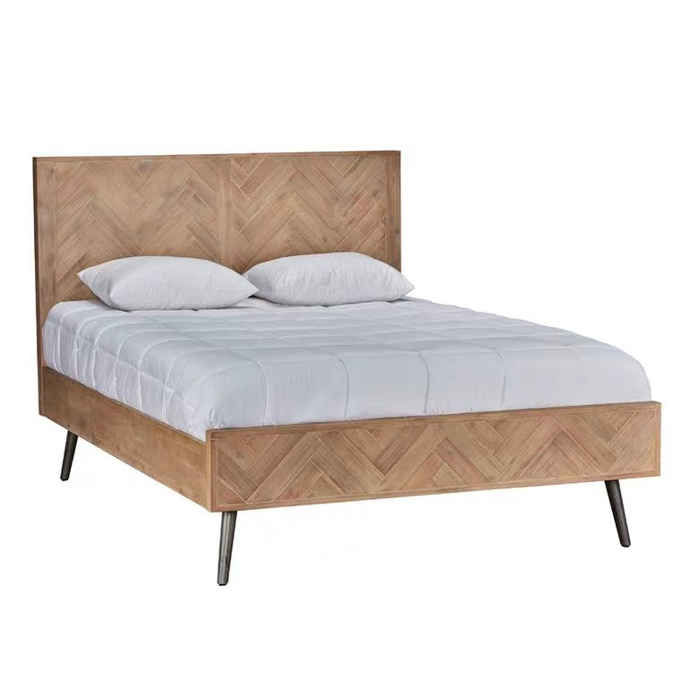 KINGSTON Acacia Wood Herringbone Bedframe