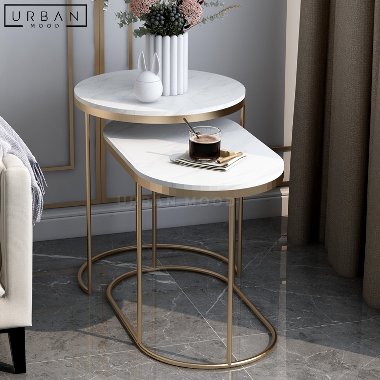 LYNDSY Modern Sintered Nesting Side Tables