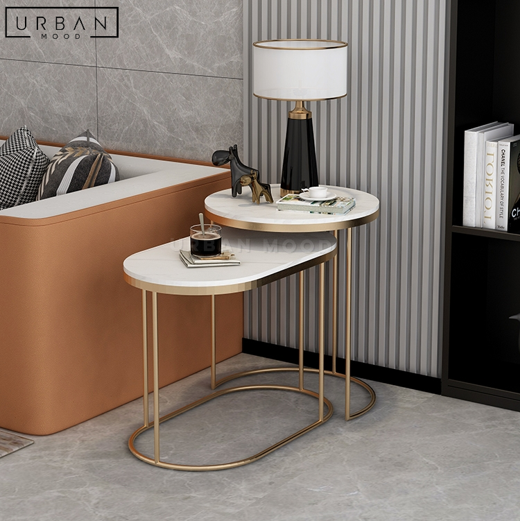 LYNDSY Modern Sintered Nesting Side Tables