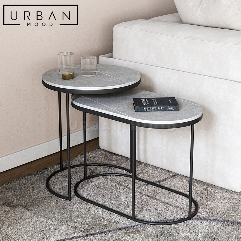 LYNDSY Modern Sintered Nesting Side Tables