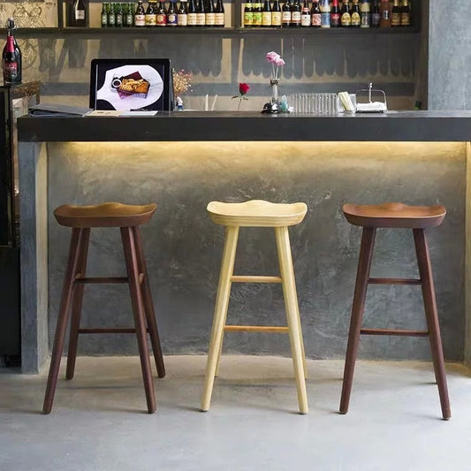 MANSON Rustic Solid Wood Bar Stool