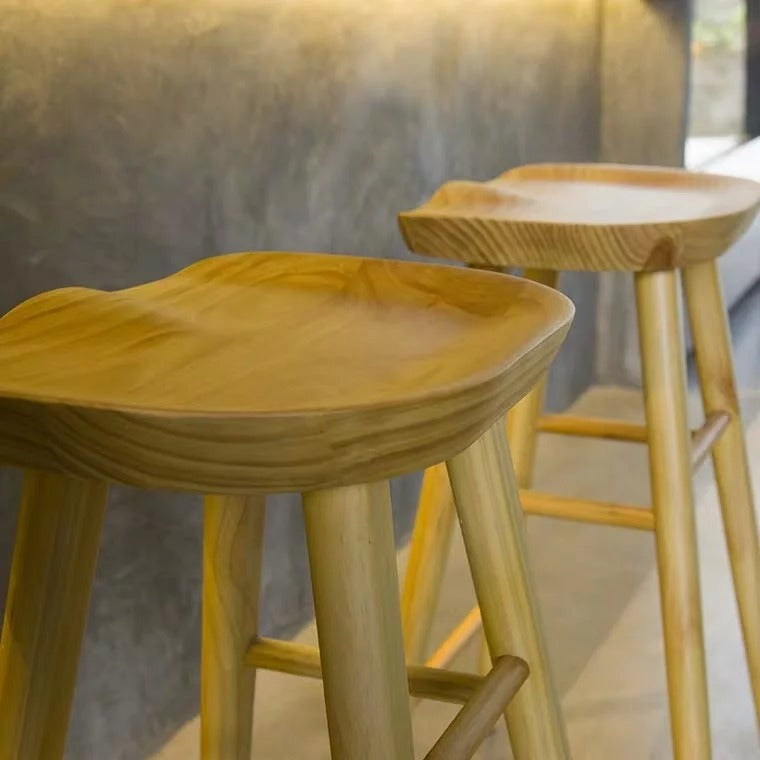 MANSON Rustic Solid Wood Bar Stool