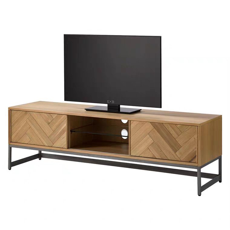 MYSTIC Rustic Herringbone TV Console